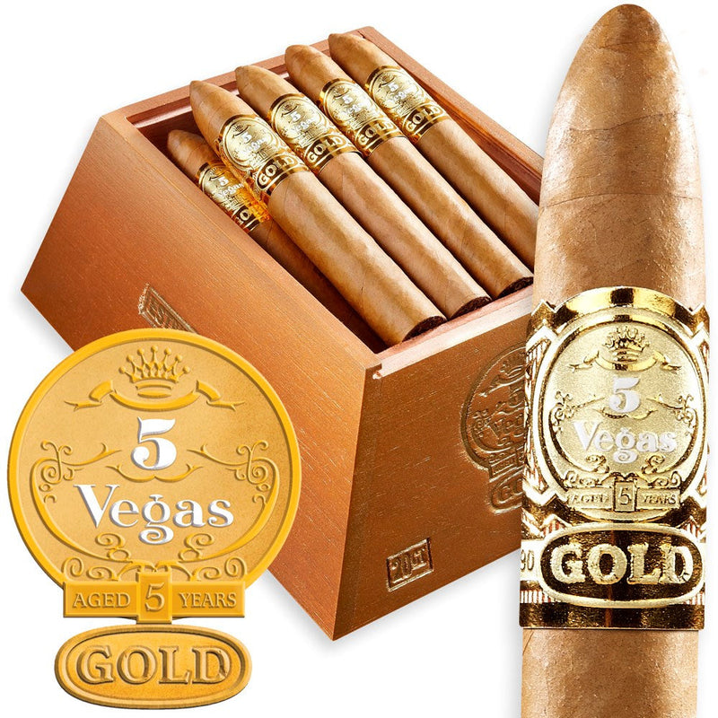 5 Vegas Gold Torpedo Mild Flavor Cigar Boston's Cigar Shop