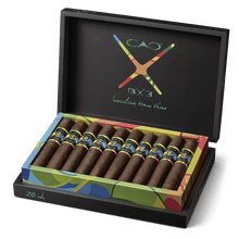 Load image into Gallery viewer, Nicaraguan and Honduran CAO BX3 Gordo medium-flavored cigars with dark wrapper, showcased in a close-up image.