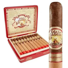 Load image into Gallery viewer, Medium flavored Dias de Gloria by AJ Fernandez Gordo cigars displayed in a box, showcasing their rich, smooth cigar wrappers.