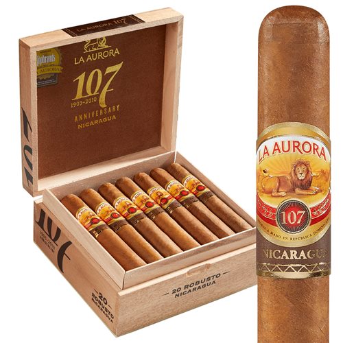 La Aurora 107 Nicaragua Robusto Medium Flavored Cigars Boston's Cigar Shop