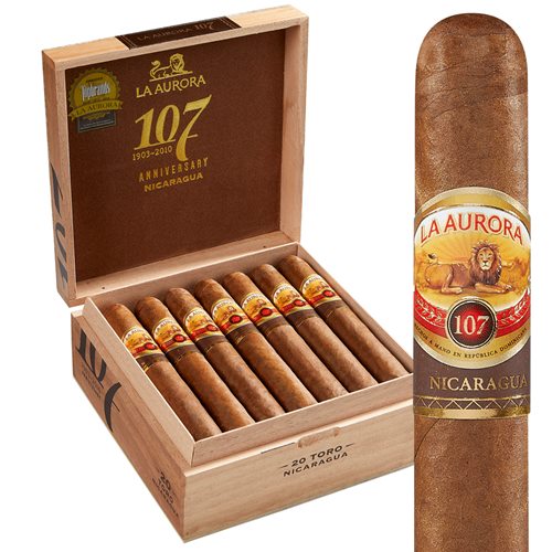 La Aurora 107 Nicaragua Toro Medium Flavored Cigars Boston's Cigar Shop