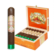 Load image into Gallery viewer, Full-flavored My Father La Opulencia Toro Gordo cigar bundle with dark, oily wrappers and detailed band, displayed on a wooden surface.