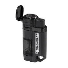 Load image into Gallery viewer, Rockwell Quad Torch Lighter - Black - Bosstyles Boston's Cigar ShopRockwell Quad Torch Lighter - Black