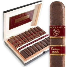 Load image into Gallery viewer, Rocky Patel Vintage 1990 Churchill cigar from Boston's Cigar Shop, medium-flavored premium cigar with detailed wrapper and band.