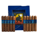 ACID Kuba Kuba cigar sampler with assorted cigars and ashtray, featuring colorful packaging from Boston's Cigar Shop.