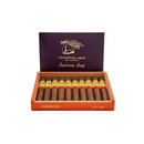 Aganorsa Supreme Leaf International 2026 Robusto medium flavored cigar with a dark wrapper and detailed band, resting on a wooden surface.