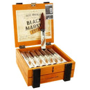 Alec Bradley Black Market Esteli Torpedo cigar, full-flavored premium cigar with dark wrapper and detailed band, resting on a wooden surface.