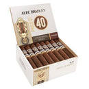 Alec Bradley Project 40 Maduro Gordo medium-flavored cigars with dark, oily wrappers and band, displayed on a wooden surface
