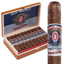 A pack of Alec Bradley Superstition Robusto medium flavored cigars with a dark, textured cigar wrapper and branding.