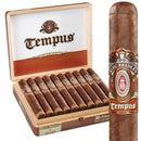 Alec Bradley Tempus Nicaragua Medius 6 medium-flavored cigars in a box, showcasing the premium cigars with dark wrappers and band branding.