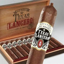 Alec Bradley Texas Lancero Gordo medium flavored cigar displayed in a box, showcasing its smooth, dark wrapper and premium cigar details.