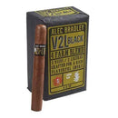 Alec Bradley V2L Black Toro medium flavor cigar with dark wrapper, showcasing the premium cigar in a close-up shot.