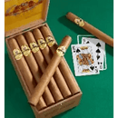 Baccarat Churchill Premium Connecticut sweet-flavored cigar with smooth wrapper, displayed on a wooden surface.