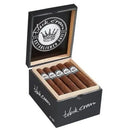 Black Crown Toro Premium Nicaraguan medium-flavored cigars, featuring dark wrapper and premium cigar band, displayed on a wooden surface.