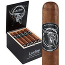 Black Label Trading Co. Lawless Gran Toro Gordo medium-flavored cigars, showcasing the cigar band and rich dark wrapper.