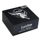 Black Label Trading Co. Lawless Robusto medium-flavored cigar displayed in a box with a dark wrapper and band details.