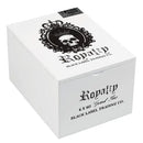 Box of Black Label Trading Co. Royalty Gran Toro Gordo medium flavored cigars with dark wrapper and cigar band, displayed on a wooden surface.