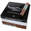 CAO Flathead Steel Horse Handbrake full-flavored cigars, featuring premium cigar packaging with bold branding and detailed design.