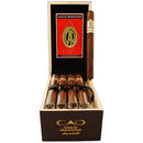 CAO Gold Maduro Churchill cigar, medium flavored cigar with rich Maduro wrapper, displayed on a wooden surface.