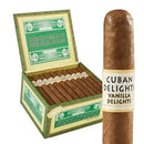 Cuban Delights Corona Vanilla mild flavor cigar from Boston's Cigar Shop, featuring a smooth, light-colored cigar with vanilla aroma.