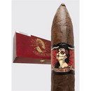 Sweet-flavored Deadwood Tobacco Co. Leather Rose Torpedo cigar with a dark wrapper and detailed band, showcasing elegance and craftsmanship.