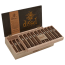 Diesel Vintage Series Maduro Pico Gordo medium flavored cigars displayed in a box, showcasing their dark, rich wrappers.