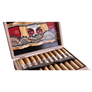 Drew Estate Deadwood Girl With No Name Lonsdale cigar, medium flavored cigar with detailed band and dark wrapper, displayed on a wooden surface