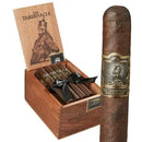 Medium flavored Foundation The Tabernacle Robusto cigar displayed in a wooden box, showcasing its dark wrapper and premium quality.