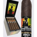 Sweet flavored Foundation The Upsetters Zola Maduro cigar with a dark, oily wrapper and band featuring vibrant branding.