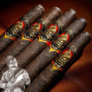 Gurkha Crest XO Gordo medium flavor cigar with dark wrapper, displayed on a wooden surface.