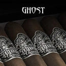 Gurkha Ghost Silver Asura Toro medium flavored cigar showcasing a dark wrapper and detailed band, ideal for cigar enthusiasts.