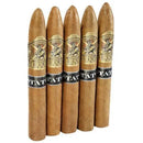 Gurkha Status Connecticut Torpedo cigar sampler with assorted cigars in a box, featuring smooth Connecticut wrapper leaves