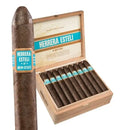Herrera Esteli Brazilian Stalk-Cut Maduro Fino cigar with coffee-infused flavor, displayed in pyramid shape with dark, oily wrapper