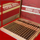 Coffee-infused Herrera Esteli Connecticut Broadleaf Lancero cigar, showcasing its smooth, light-colored wrapper and premium craftsmanship.