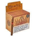Coffee-infused Isla del Sol Drew Estate Breve cigar resting in a wooden box, showcasing rich, dark wrapper and detailed band.