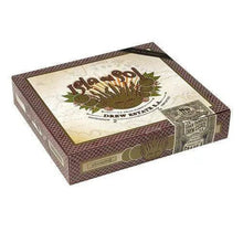 Load image into Gallery viewer, Coffee-infused Isla del Sol by Drew Estate Gran Corona cigar resting on a wooden surface, showcasing its rich wrapper and band.
