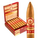 Joya de Nicaragua Antano Connecticut Belicoso medium flavored cigar displayed with its cigar band and packaging.