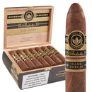 Full-flavored Joya de Nicaragua Antano Dark Corojo Pesadilla Belicoso Gordo cigar displayed on a wooden surface.