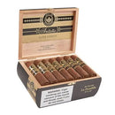 Full-flavored Joya de Nicaragua Antano Dark Corojo Pesadilla Belicoso Gordo cigar displayed in a box with wrapper and cigars inside.