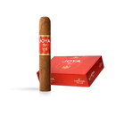Coffee-infused Joya de Nicaragua Red Canonazo Robusto cigar with rich, dark wrapper and detailed band, displayed on a wooden surface.