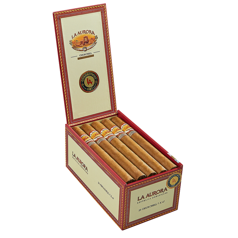 La Aurora 1987 Connecticut Churchill Medium Flavored Cigars Boston's Cigar Shop