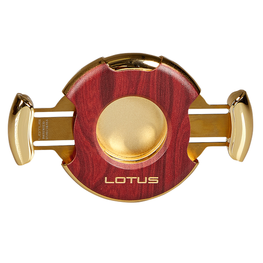 Lotus Meteor 64 Ring Gauge Cutter Gold & Mahogany Cigar Cutter Boston's Cigar Shop