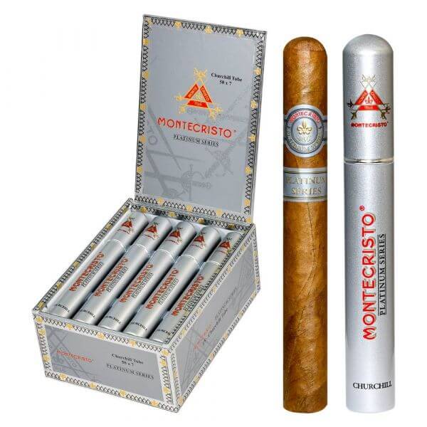 Montecristo Platinum Churchill Tube Medium Flavored Cigars Boston's Cigar Shop