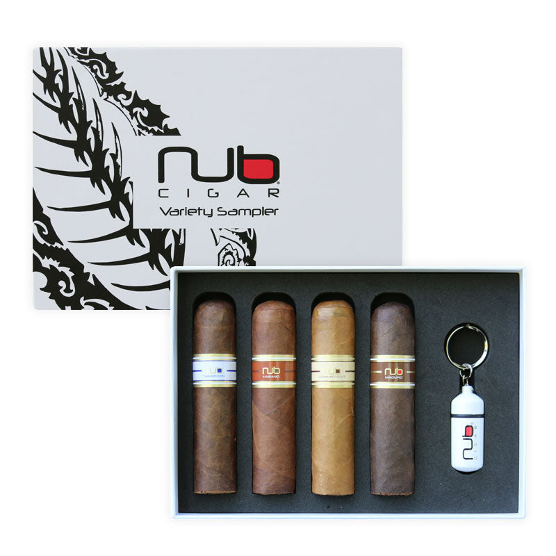Nub 4-Cigar Taster Pack + Punch Cutter Cigar Sampler Boston's Cigar Shop