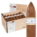 Nub by Oliva 466 Box-Pressed Torpedo Cameroon cigar, medium flavored, with a smooth wrapper and tapered head, resting on a wooden surface.