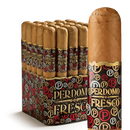 Coffee-infused Perdomo Fresco Churchill cigar with rich wrapper and detailed band, displayed on a neutral background.