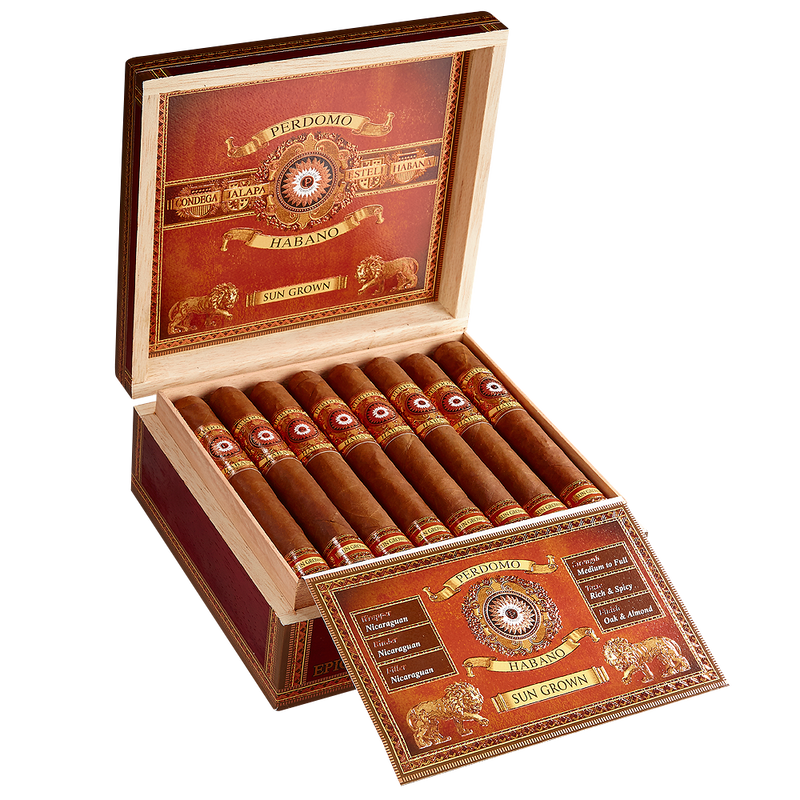 Perdomo Habano Bourbon Barrel-Aged Sun Grown Churchill Medium Flavored Cigars Boston's Cigar Shop