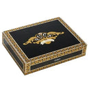 A medium flavor Alec Bradley Toro Puck cigar displayed in a box, showcasing the cigar's band and rich wrapper.