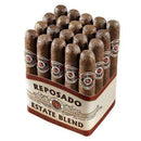 Reposado '96 Estate Blend Maduro Toro cigar with medium flavor, displayed with its dark, oily wrapper and premium cigar band.