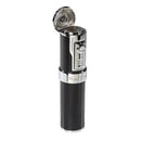 Black Rocky Patel Diplomat II 5-Torch Cigar Lighter showcasing a sleek design, perfect for premium cigar enthusiasts.